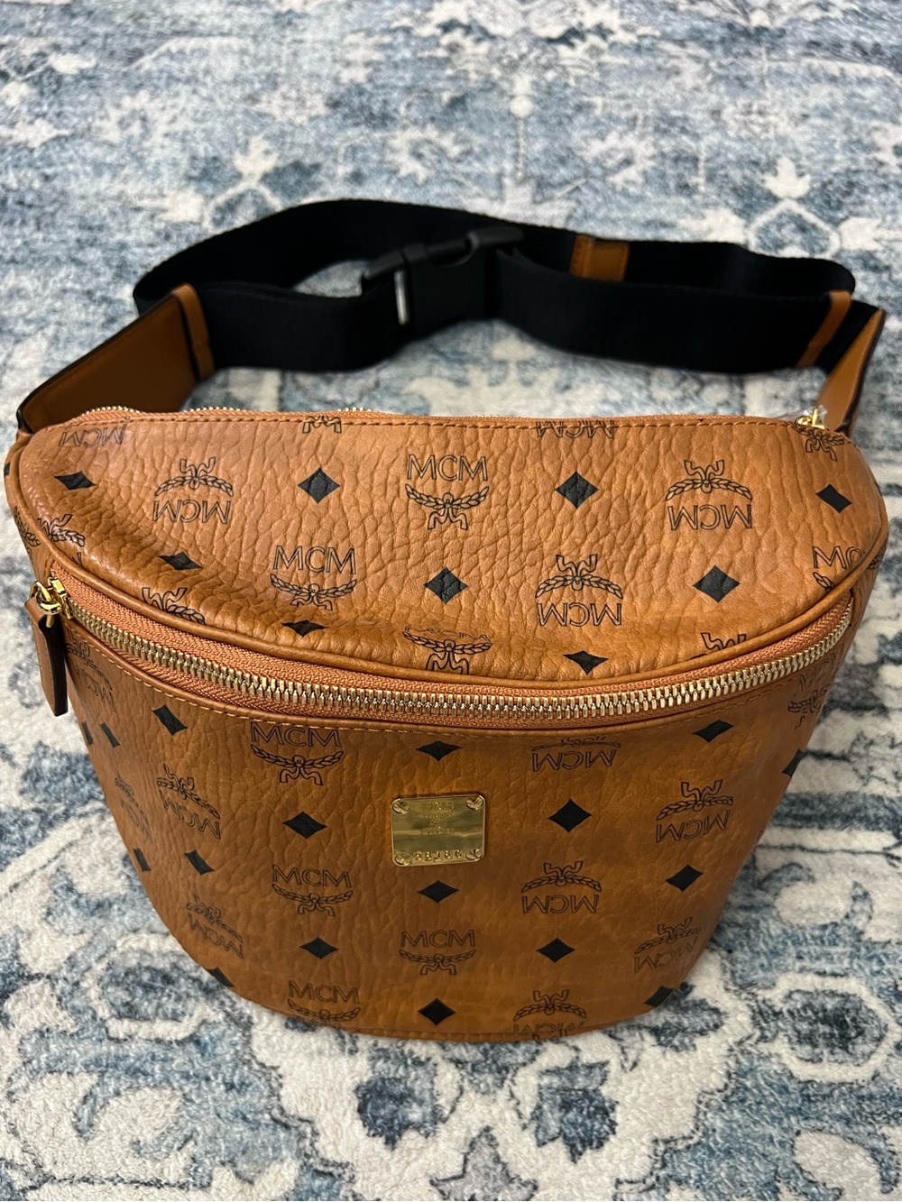 MCM Stark Medium Cognac Visetos Belt Bag Waist Bag